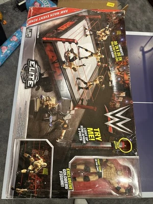 2017 WWE Elite Raw Main Event Ring w/Goldberg 20x20 Exclusive 1st Elite Goldberg - Image 1 of 4