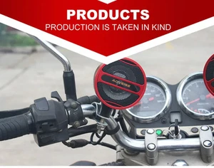 Motorcycle 360° Swivel IP56 Waterproof AUX Bluetooth Audio System Red Universal - Picture 1 of 14