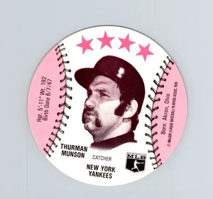 1976 MSA ORBAKER'S Thurman Munson Yankees coperchio gelato disco MLB - Foto 1 di 2