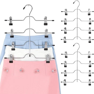 3 Stück Hosenbügel Metall Rockbügel Platzsparend Kleiderbügel für Hosen Röcke - Bild 1 von 4