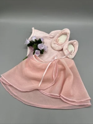 Conjunto de ballet American Girl falda de leotardo pantuflas de ballet flores rosa Foto 1 de 4