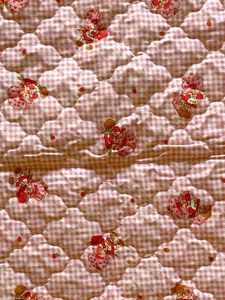"Tela de guinga rosa pastel corto fresa vintage de 1980 con bateo 19"" X 42""" - Imagen 1 de 5