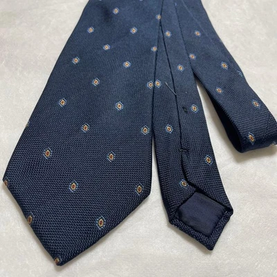 Corbata Lanvin Seda Azul Marino Lunares Negocios Informal Elegante Usada Foto 1 de 4