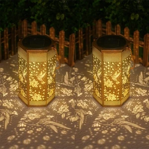 2 Pack Hummingbird Solar Lights Outdoor Garden Decor Landscape Lighting Birth... - Foto 1 di 7