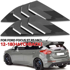 Rear Window Carbon Fiber Vent Shutter Louver Cover Trim For Ford Focus ST RS MK3 - Picture 1 of 11