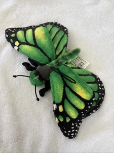 Fiesta Plush Toy Butterfly Black Green Double Wigs Stuffed Animal 10.5”x5.5” - Picture 1 of 17