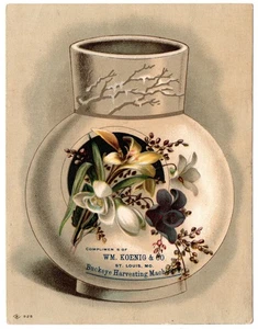 St. Louis, MO Missouri 1900 Victorian Trade Card, Buckeye Harvesting Machinery - Picture 1 of 2