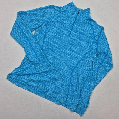 Camiseta deportiva de compresión REI para mujer manga larga 1/4 cremallera calentamiento talla L azul/blanco Foto 1 de 4