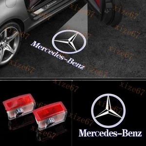 2x No fading Car LED Door Light Projector Emblem Kit For MB A/B/C/E/GLA/GLC/GLE - Picture 1 of 9