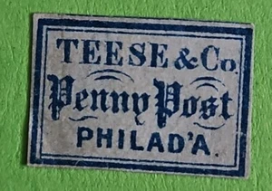 Briefmarke USA 🇺🇸 TEESE&Co. Pennig Post PHILAD'A S.scan - Bild 1 von 2