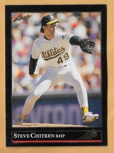 STEVE CHITREN OAKLAND ATLETISMO #32 - HOJA NEGRA EDICIÓN DORADA CASI NUEVO - NUEVO CONJUNTO 1992 - Imagen 1 de 2