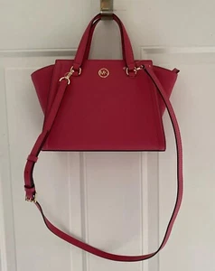 New! Michael Kors Freya Satchel Crossbody Purse in Deep Pink - Picture 1 of 5