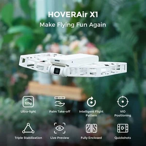 HOVERAir X1 Self-Flying Camera HD Pocket-Sized Drone 3-Second Palm Takeoff Drone - Picture 1 of 10