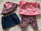 HANDMADE PINK LEOPARD PRINT OUTFIT 4 PC FITS 18" AMERICAN GIRL DOLL PANTS HAT 