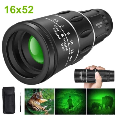 16x52 Dual Focus Monocular Zoom Rubber Armored Telescope For Hunting / Camping - Image 1 of 4