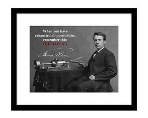 Thomas Edison 8x10 Signed photo print quote inventor genius inspirational - Picture 1 of 2