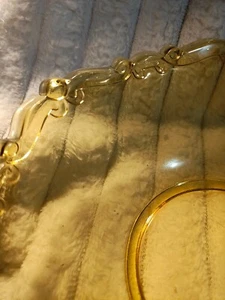 Vintage Amber Yellow Glass Serving Dish  - Picture 1 of 6