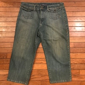 Baccini Denim Nieten Pattentasche Capri Jeans Damen Größe 16 - Bild 1 von 12