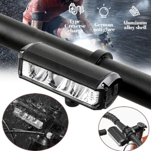 Super Bright LED Bike Light USB Rechargeable Bicycle Front Headlight Waterproof - Picture 1 of 14