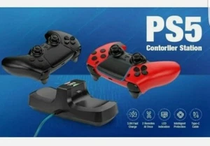 PS5 EBL Dual Controller Ladestation LED 3H Schnellladegerät Typ C - Bild 1 von 9