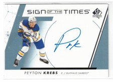 2022-23 SP AUTHENTIC PEYTON KREBS SIGN OF THE TIMES SOTT AUTO #SOTT-PK