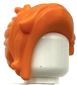 Lego New Orange Minifigure Hair Female w/ Clipped-up Ponytail Long Bangs Part - Picture 1 of 2