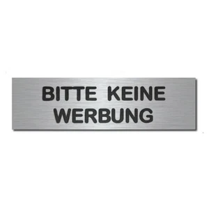 MOCAVI Stick 902 Edelstahl-Schild BITTE KEINE WERBUNG graviert selbstklebend - Bild 1 von 1
