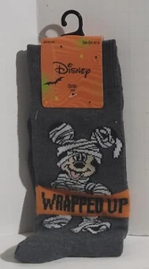 Disney Mickey Mouse Halloween Mummy Crew Socks Wrapped Up Size 6.5 - 12 - Picture 1 of 1