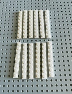 LEGO Platte Bauplatte Basisplatte 1x8 weiß 12 Stück white basic plate 3460 R1 - Picture 1 of 1