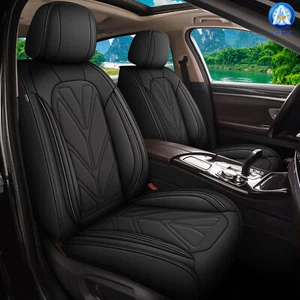 Full Set Seat Covers Fit for Nissan Frontier 2009-2025 Faux Leather Waterproof - Picture 1 of 8