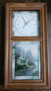 Thomas Kincaid Stained Glass Wall Clock  Autumn Collection Rectangular 20"×10.5" - Picture 1 of 7