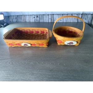 Ohio State Buckeyes Woven Baskets Set of 2 NCAA College Decor - Picture 1 of 20