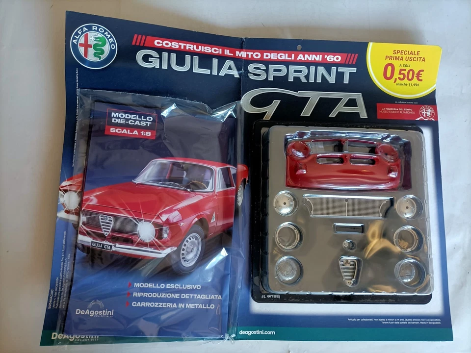 Costruire Costruisci Giulia Sprint GTA scala 1:8 De Agostini Prima Uscita n⁰ 1 - Immagine 1 di 4