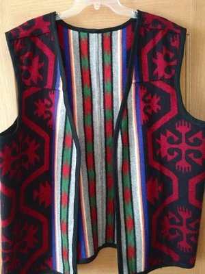 Chaleco de Lana Azteca Indio Manta Rancho Frente Abierto Festival Occidental Artístico Foto 1 de 4