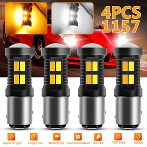 NEW 1157 LED Turn Signal Light Bulb Switch back Amber White Anti Hyper Flash - Foto 1 di 9