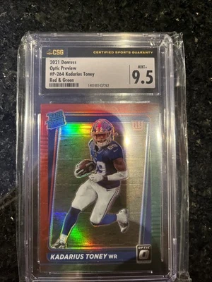 2021 Panini Donruss  Rated Rookie Kadarius Toney Optic Holo Redgreen Preview  - Image 1 of 2