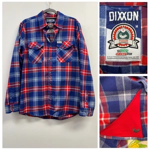 Dixxon Hombre Manga Larga Franela Abotonada Rojo Verde Mostrar Talla Mediana - Imagen 1 de 15