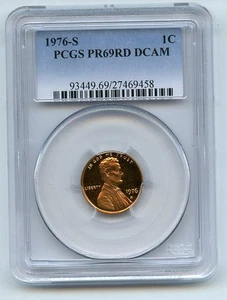 1976 S 1C Lincoln Cent Proof PCGS PR69DCAM - Picture 1 of 1