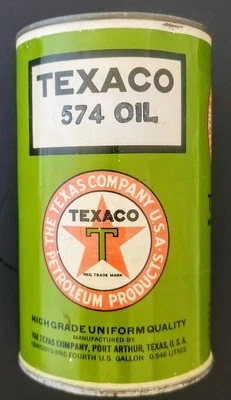LATA DE ÓLEO DE MOTOR RARA TEXACO 574 VINTAGE PORTO ARTHUR MELHOR ESTADO NO EBAY!!! - Imagem 1 de 4