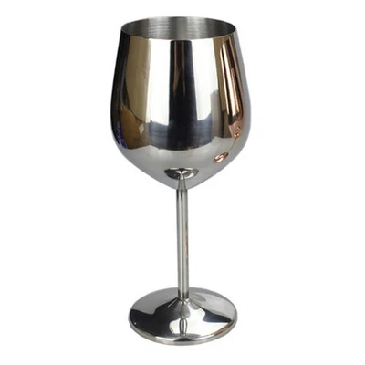  Stainless Steel Stemmed Wine Glasses Shatterproof Red White Wine Goblet - Image 1 of 4