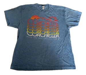 Coachella 2010 Burnout Tee Shirt Blue Music Festival Size L Unisex *Read* - Picture 1 of 16