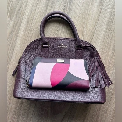 Juego de Bolso de Mano y Cartera Multicolor Kate Spade Borgoña Foto 1 de 4
