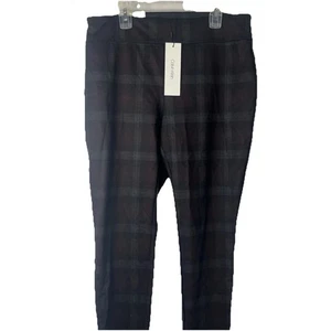 Calvin Klein NEU Stretch Ankle Plaid Pull On Hose Damen Gr. MED Relaxed Fit - Bild 1 von 8