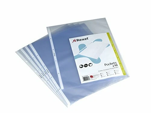 Rexel Busta Portadocumenti a Perforazione Universale A3, Ruvida, Trasparente, 10 - Immagine 1 di 1