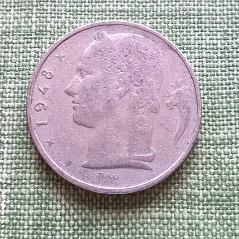 Coin Belgium "5-Francs" 1 Coin (1948) Pre-Euro First in Series Cover