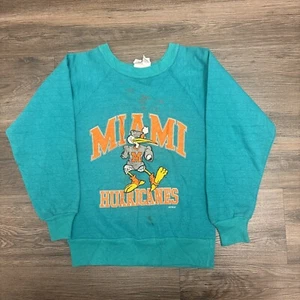 Vintage University Of Miami Hurricanes Crewneck Size Youth Small 6-8 USA Made - Picture 1 of 6