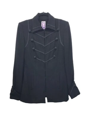 Zelda Vintage Jacket Women’s Size 8 Black Military Style Steam Punk Blazer - Image 1 of 4