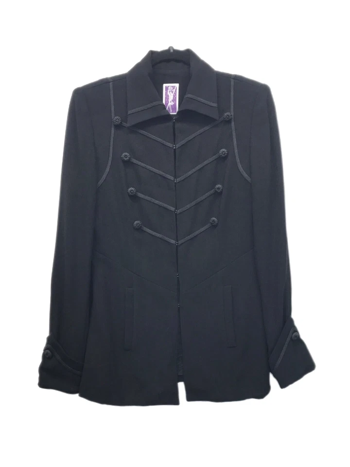 Zelda Vintage Jacket Women’s Size 8 Black Military Style Steam Punk Blazer - Image 1 of 4