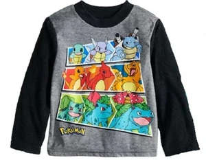 POKEMON Pajama Top Boys 12 NEW L/S Shirt Squirtle Pjs NWT Charmander Bulbasaur - Picture 1 of 4