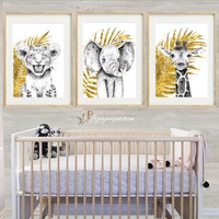 safari tropical nursery wall prints